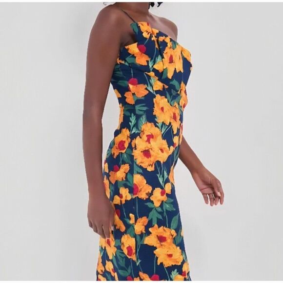 🆕️ Tuckernuck XL Hyacinth House Navy & Marigold Floral Ruffle Margot Maxi Dress - Picture 3 of 5